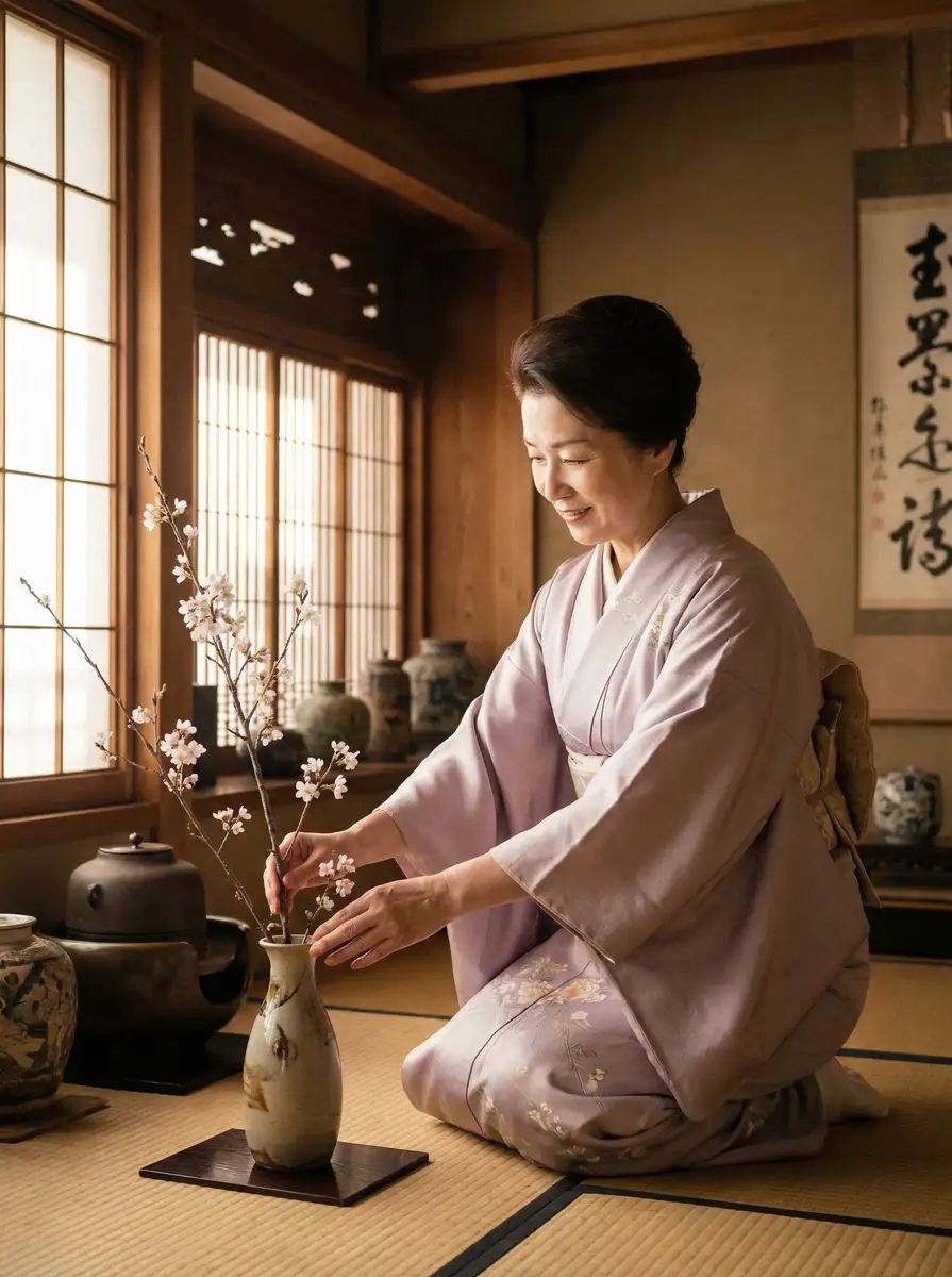 一位优雅的 狠狠撸导航 | 狠狠撸官方入口~热点狠狠撸分享平台 在和室中插花